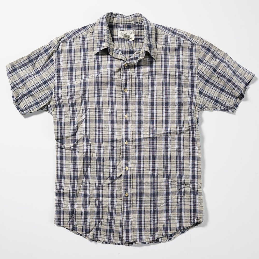 Eddie Bauer Plaid Short Sleeve Button Down Chest Pocket Shirt